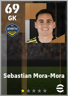 Sebastian Mora-Mora eFootball 2026 player card — 69 OVR GK