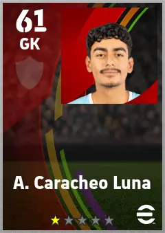 A. Caracheo Luna eFootball 2026 player card — 61 OVR GK