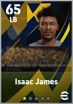 Isaac James eFootball 2026 player card — 65 OVR LB