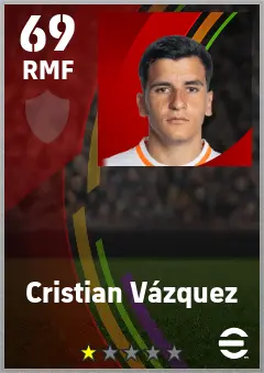 Cristian Vazquez eFootball 2026 player card — 69 OVR RMF