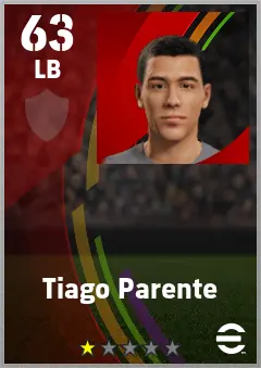 Tiago Parente eFootball 2026 player card — 63 OVR LB