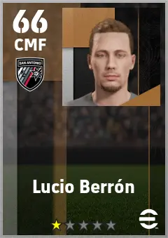 Lucio Berron eFootball 2026 player card — 66 OVR CMF