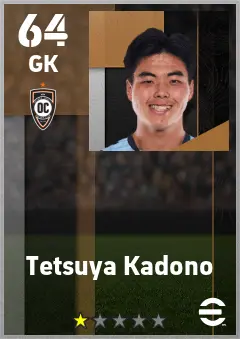 Tetsuya Kadono eFootball 2026 player card — 64 OVR GK