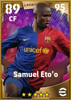 Samuel Eto o eFootball 2026 player card — 89 OVR CF
