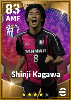Shinji Kagawa eFootball 2026 player card — 83 OVR AMF