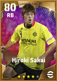 Hiroki Sakai eFootball 2026 player card — 80 OVR RB