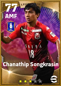 Chanathip Songkrasin eFootball 2026 player card — 77 OVR AMF