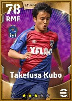 Takefusa Kubo eFootball 2026 player card — 78 OVR RMF