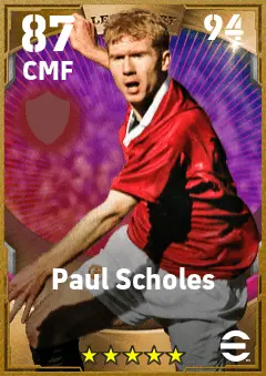 Paul Scholes eFootball 2026 player card — 87 OVR CMF