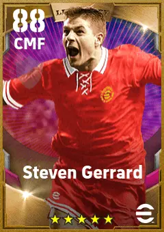 Steven Gerrard eFootball 2026 player card — 88 OVR CMF