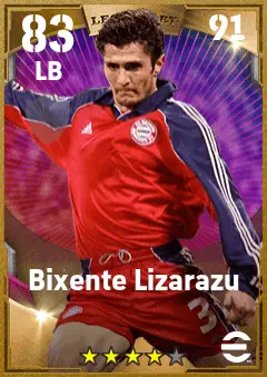 Bixente Lizarazu eFootball 2026 player card — 83 OVR LB