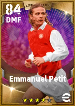 Emmanuel Petit eFootball 2026 player card — 84 OVR DMF