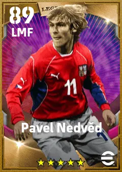 Pavel Nedved eFootball 2026 player card — 89 OVR LMF