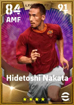 Hidetoshi Nakata eFootball 2026 player card — 84 OVR AMF