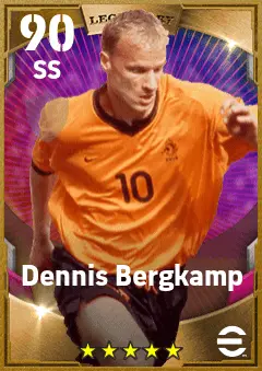 Dennis Bergkamp eFootball 2026 player card — 90 OVR SS