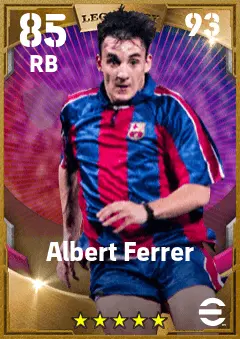 Albert Ferrer eFootball 2026 player card — 85 OVR RB