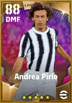 Andrea Pirlo eFootball 2026 player card — 88 OVR DMF