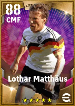 Lothar Matthaus eFootball 2026 player card — 88 OVR CMF