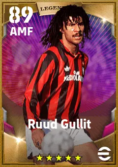 Ruud Gullit eFootball 2026 player card — 89 OVR AMF