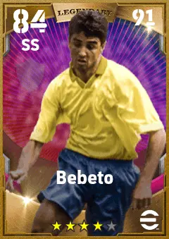 Bebeto eFootball 2026 player card — 84 OVR SS