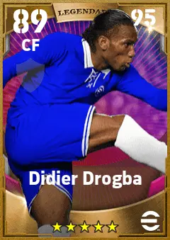Didier Drogba eFootball 2026 player card — 89 OVR CF