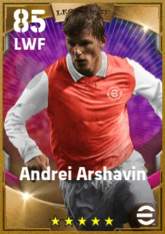 Andrei Arshavin eFootball 2026 player card — 85 OVR LWF
