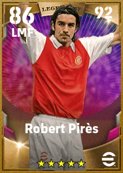 Robert Pires eFootball 2026 player card — 86 OVR LMF