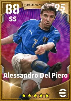 Alessandro Del Piero eFootball 2026 player card — 88 OVR SS