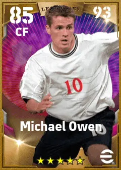 Michael Owen eFootball 2026 player card — 85 OVR CF