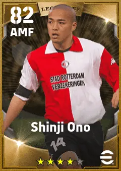 Shinji Ono eFootball 2026 player card — 82 OVR AMF