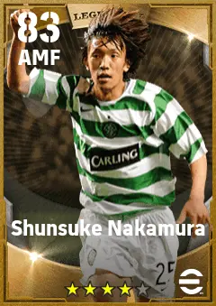 Shunsuke Nakamura eFootball 2026 player card — 83 OVR AMF