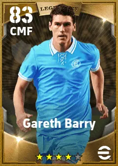 Gareth Barry eFootball 2026 player card — 83 OVR CMF