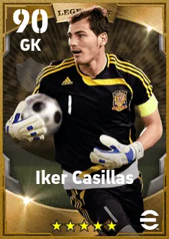 Iker Casillas eFootball 2026 player card — 90 OVR GK