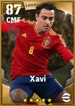 Xavi eFootball 2026 player card — 87 OVR CMF