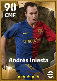 Andres Iniesta eFootball 2026 player card — 90 OVR CMF