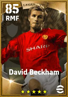 David Beckham eFootball 2026 player card — 85 OVR RMF
