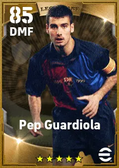Pep Guardiola eFootball 2026 player card — 85 OVR DMF