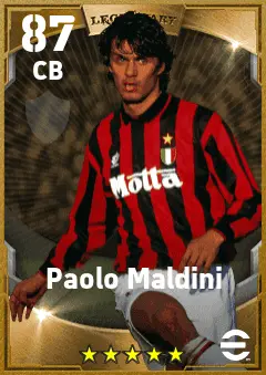 Paolo Maldini eFootball 2026 player card — 87 OVR CB