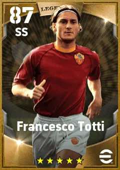 Francesco Totti eFootball 2026 player card — 87 OVR SS