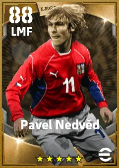 Pavel Nedved eFootball 2026 player card — 88 OVR LMF