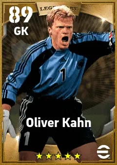 Oliver Kahn eFootball 2026 player card — 89 OVR GK