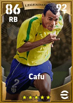 Cafu eFootball 2026 player card — 86 OVR RB