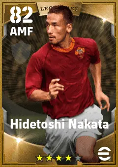 Hidetoshi Nakata eFootball 2026 player card — 82 OVR AMF