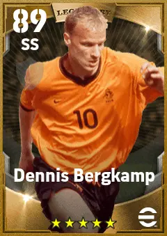 Dennis Bergkamp eFootball 2026 player card — 89 OVR SS