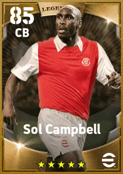 Sol Campbell eFootball 2026 player card — 85 OVR CB