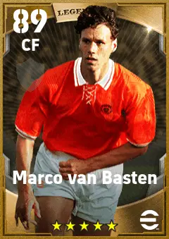 Marco van Basten eFootball 2026 player card — 89 OVR CF