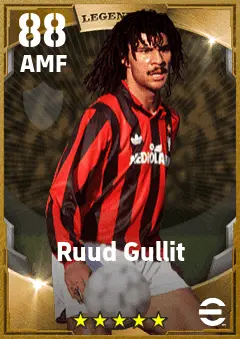 Ruud Gullit eFootball 2026 player card — 88 OVR AMF