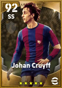 Johan Cruyff eFootball 2026 player card — 92 OVR SS