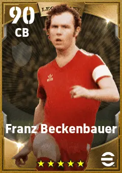 Franz Beckenbauer eFootball 2026 player card — 90 OVR CB
