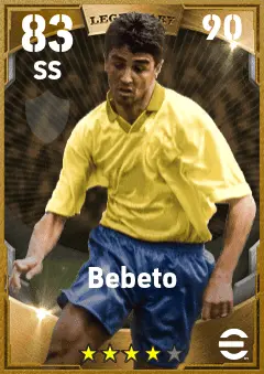 Bebeto eFootball 2026 player card — 83 OVR SS
